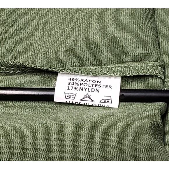 Olive Green Blouse XL Textured Minimalist Fall Top Earthy Neutral Layer - Picture 8 of 9